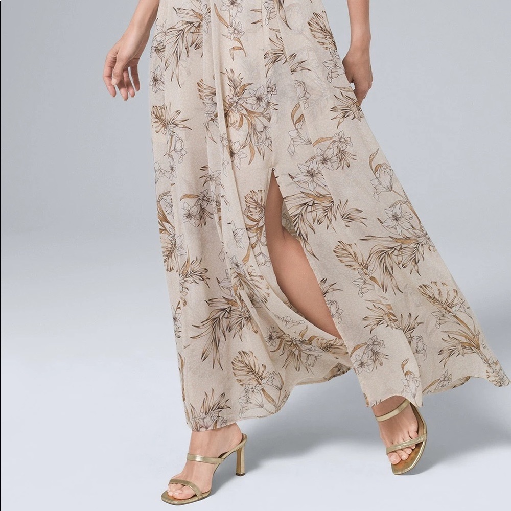 NWT! WHBM Printed Maxi Skirt with Slit